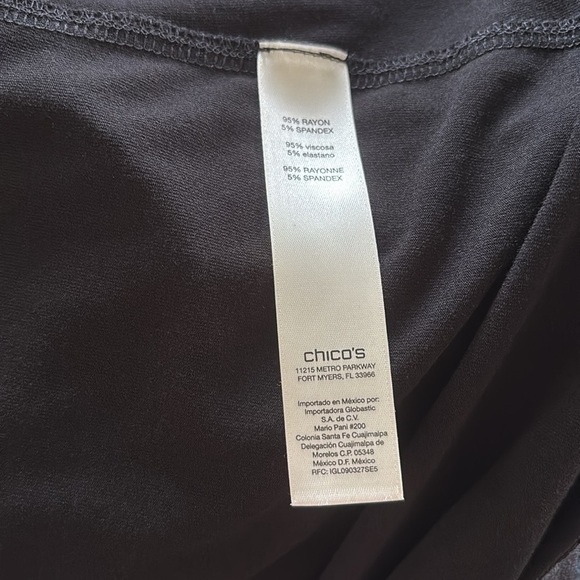 Chico’s Jersey Knit Full Black Maxi Skirt Sz PS/1 Pull On Fall Fashion Stretch - Picture 4 of 5